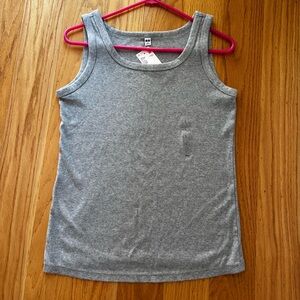 Uniqlo Soft Ribbed Gray Tank Top size large new with tag